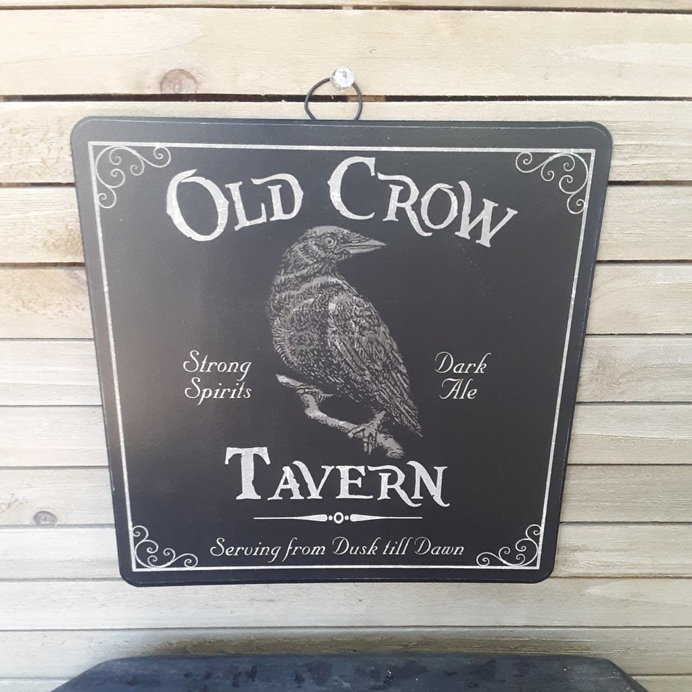 Old Crow Tavern, Metal Halloween Sign - Picture 1 of 2